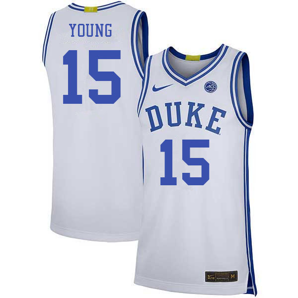 Men #15 Ryan Young Duke Blue Devils 2022-23 College Stitched Basketball Jerseys Sale-White